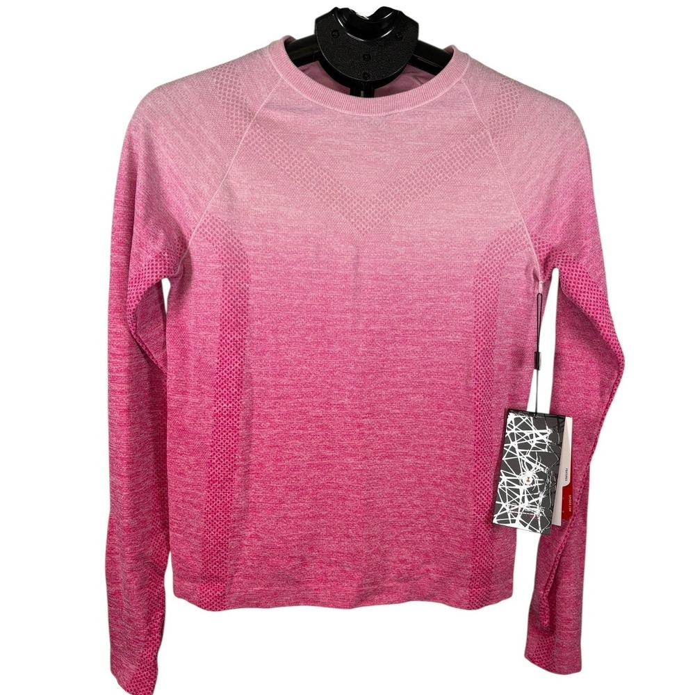 Spyder Active Womens Pink Ombre Seamless Long Sleeve Training Top SP1027R Small